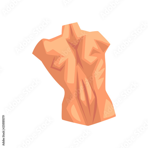 Male back, human body part vector Illustration on a white background