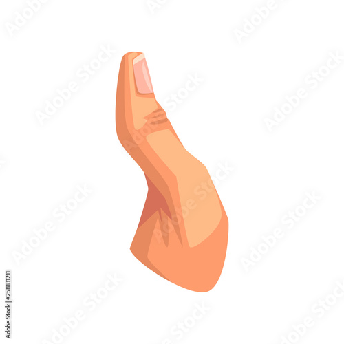 Male thumb, human body part vector Illustration on a white background