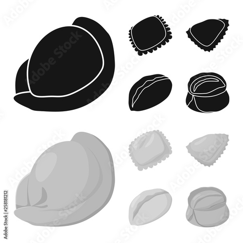 Isolated object of products  and cooking sign. Collection of products  and appetizer stock symbol for web.