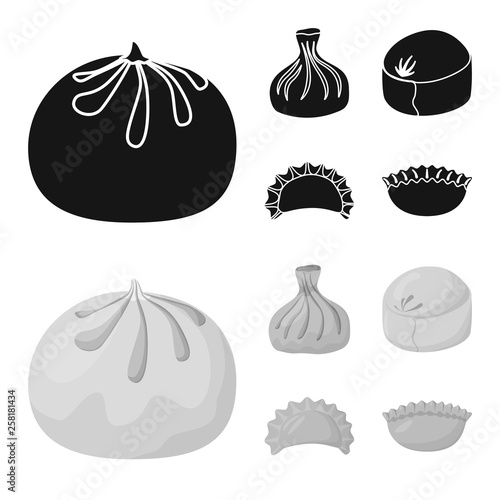 Vector illustration of products  and cooking logo. Set of products  and appetizer vector icon for stock.