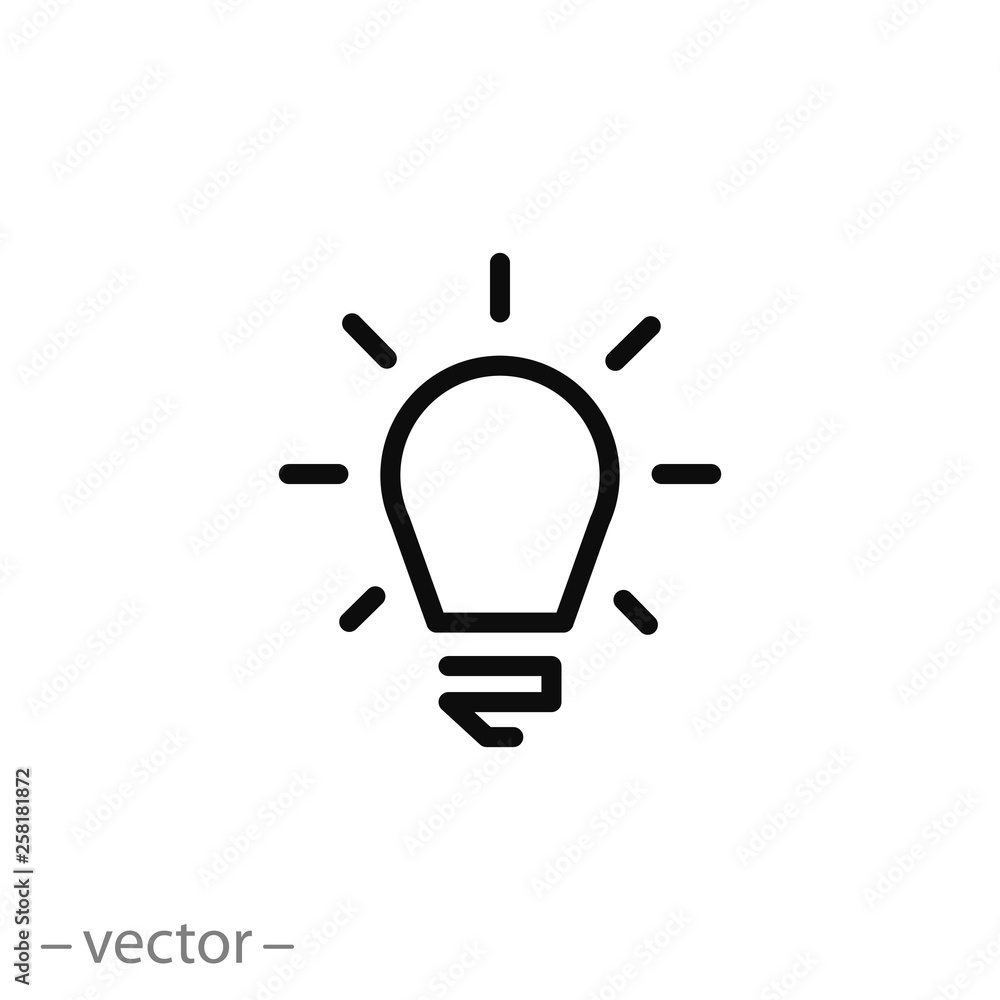 light bulb icon, lamp line sign on white background - editable stroke vector illustration eps10 light bulb icon, lamp line sign on white background - editable stroke vector illustration eps10