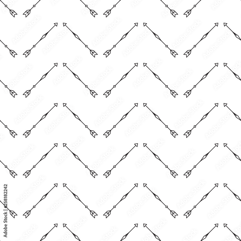 Zig zag arrows seamless pattern on white background