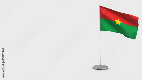 Burkina Faso 3D waving flag illustration.