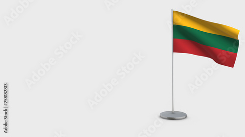 Lithuania 3D waving flag illustration.