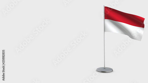 Monaco 3D waving flag illustration.