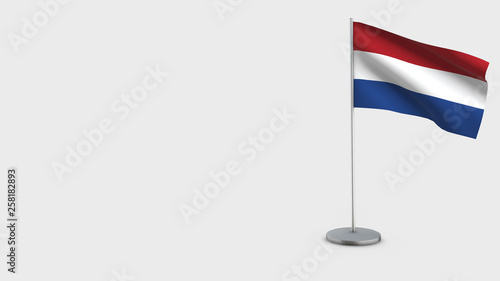 The Netherlands 3D waving flag illustration.