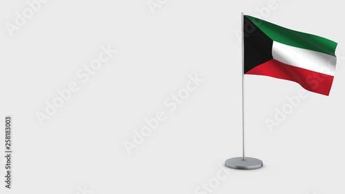 Kuwait 3D waving flag illustration.