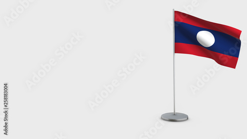 Laos 3D waving flag illustration.