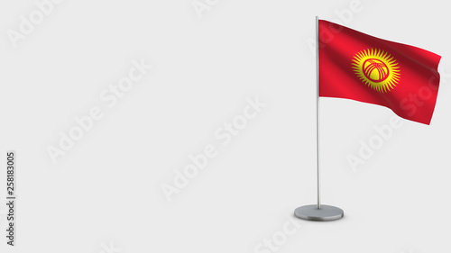 Kyrgyzstan 3D waving flag illustration.