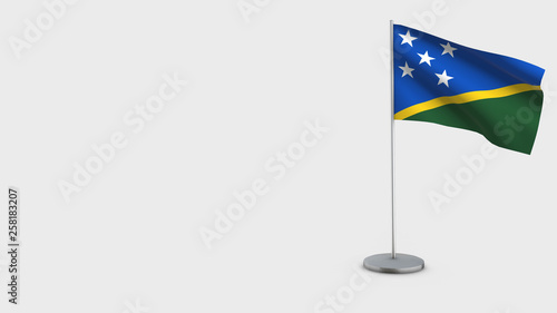 Salomon Islands 3D waving flag illustration.