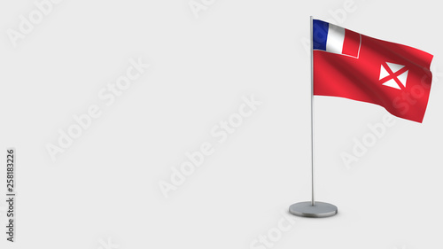 Wallis And Futuna 3D waving flag illustration.