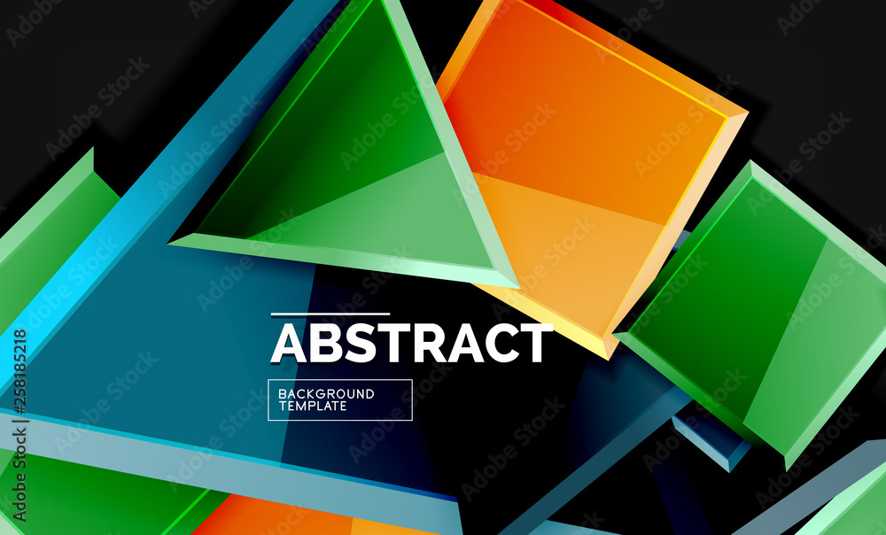 Squares and triangles geometrical background Squares and triangles geometrical background