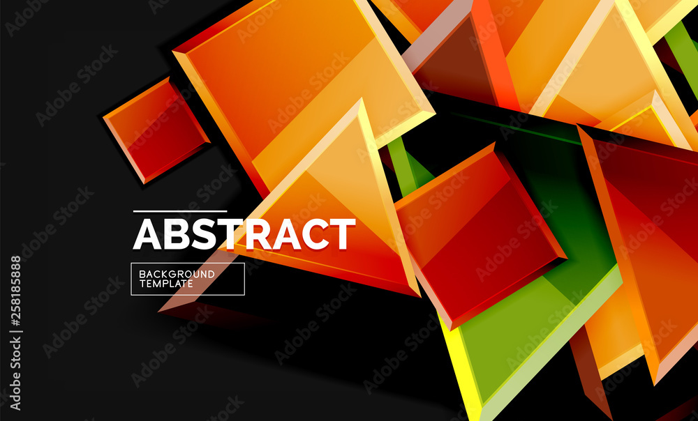 Squares and triangles geometrical background Squares and triangles geometrical background