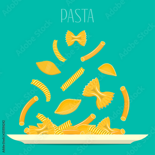 The pasta on the plate