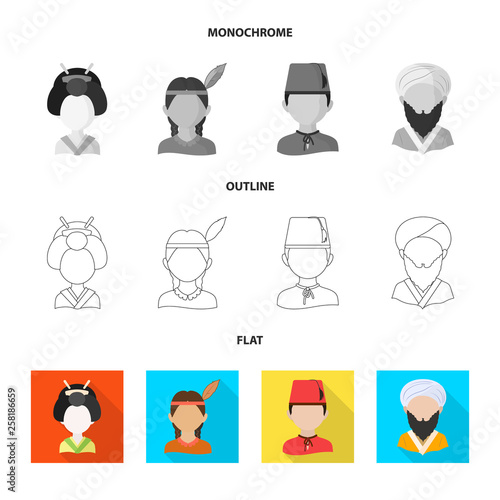 Vector illustration of imitator and resident logo. Set of imitator and culture stock symbol for web.