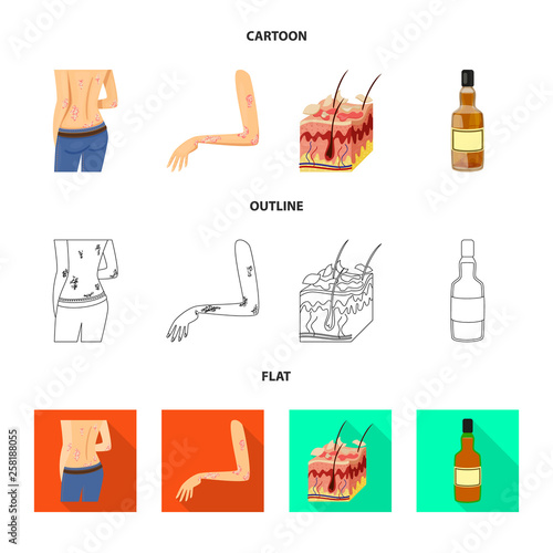 Isolated object of medical and pain  logo. Collection of medical and disease stock symbol for web.