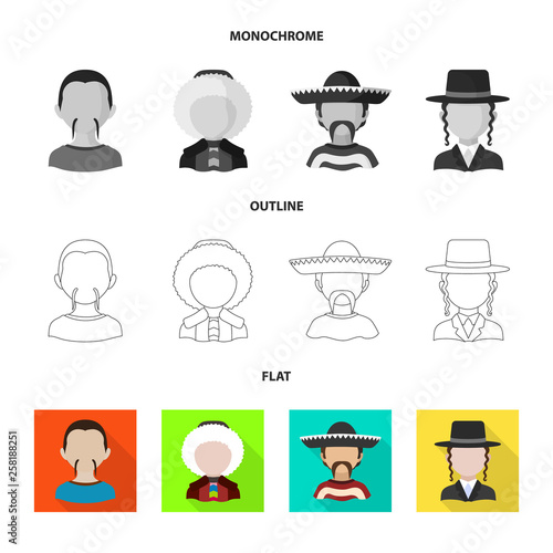 Vector illustration of imitator and resident icon. Collection of imitator and culture stock symbol for web.