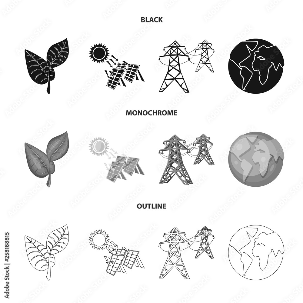 Vector illustration of innovation and technology icon. Set of innovation and nature stock symbol for web. Vector illustration of innovation and technology icon. Set of innovation and nature stock symbol for web.