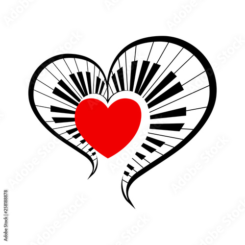 isolate big symbol of love music. vector