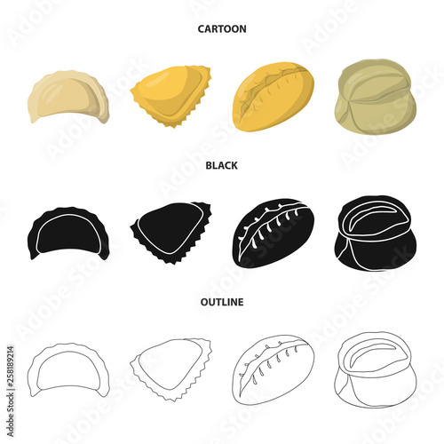 Vector design of products  and cooking icon. Set of products  and appetizer stock symbol for web.