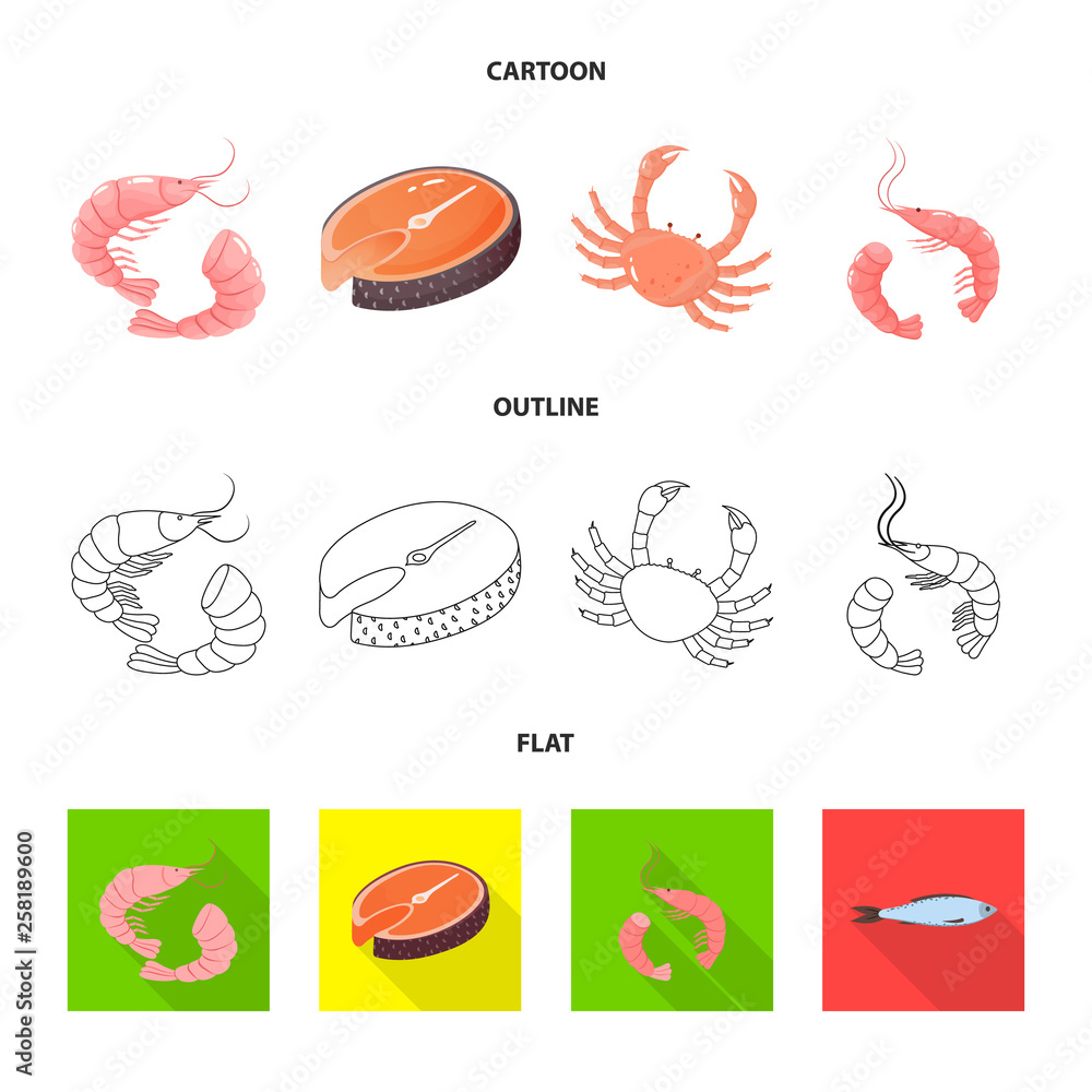Vector illustration of fresh  and restaurant logo. Set of fresh  and marine   stock vector illustration.