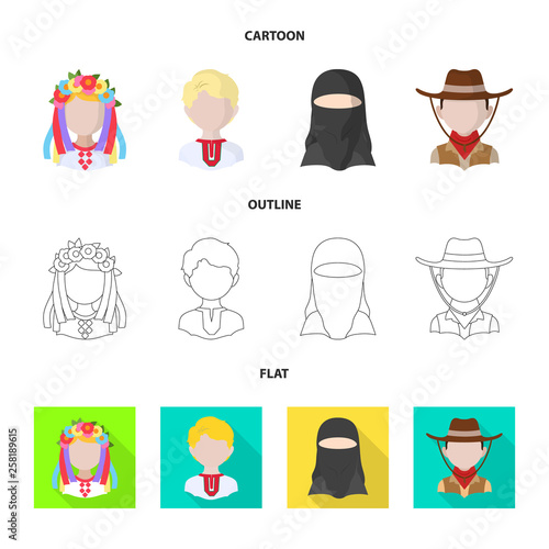 Vector illustration of imitator and resident icon. Set of imitator and culture vector icon for stock.