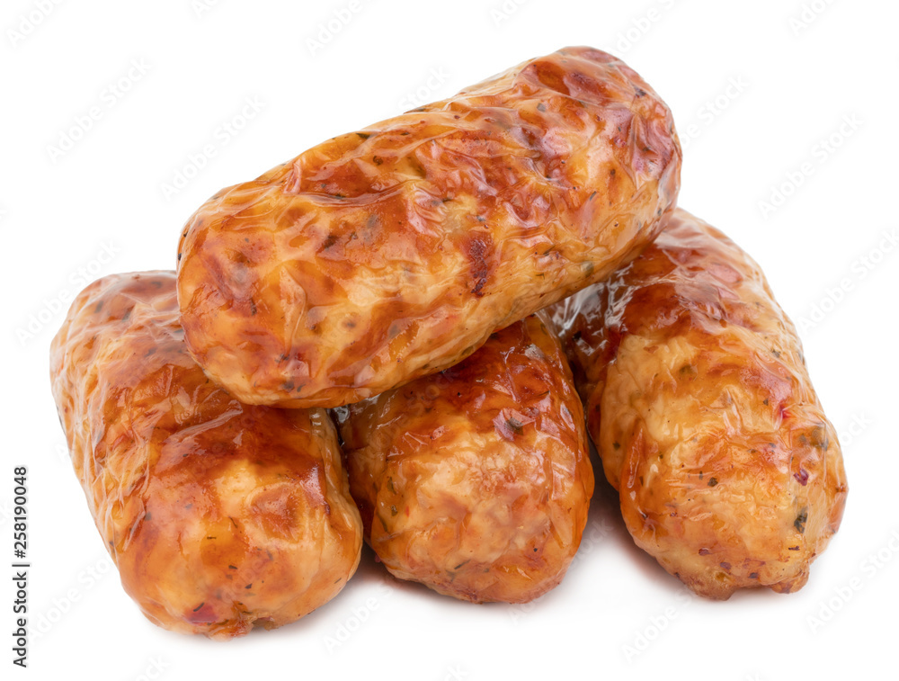grilled sausage isolated on a white background grilled sausage isolated on a white background