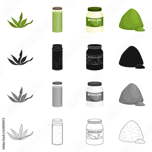 Vector design of protein and sea icon. Set of protein and natural vector icon for stock.