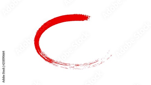 Circle draw on white background, 8 animated design elements of highlighting, red marker animation with alpha channel.