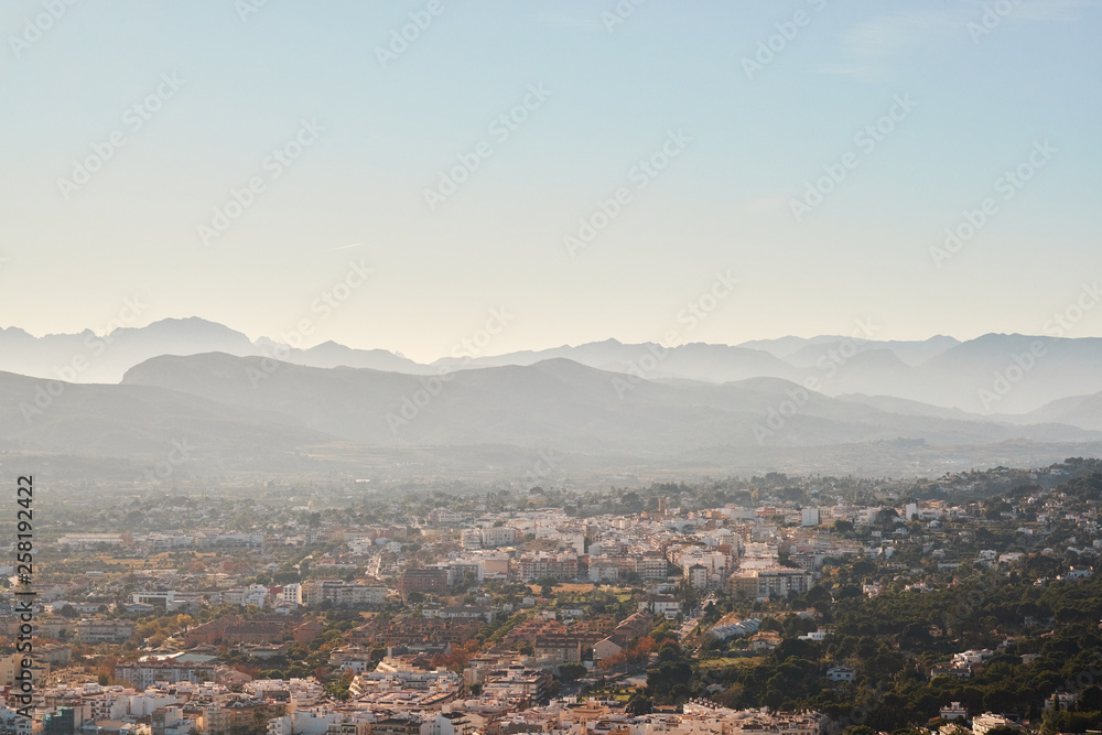 Panoramic view of Javea town from Cape Antonio.