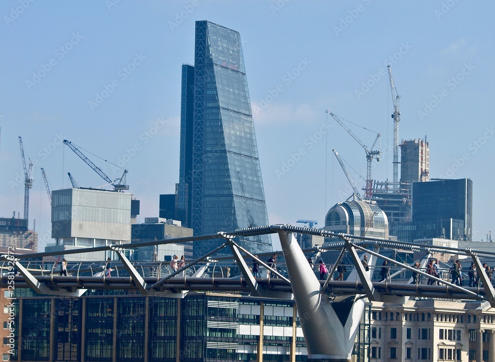 Beautiful London seen during a city tour along thames river and famous architecture