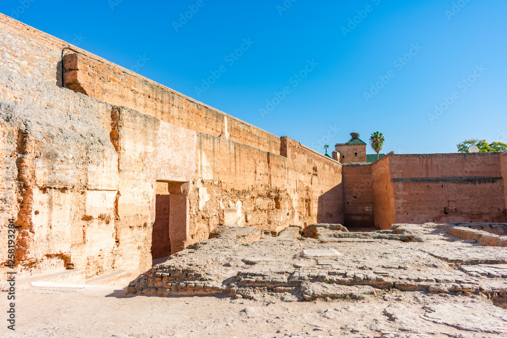 Ruins at the El Badi Palace in Marrakech Morocco