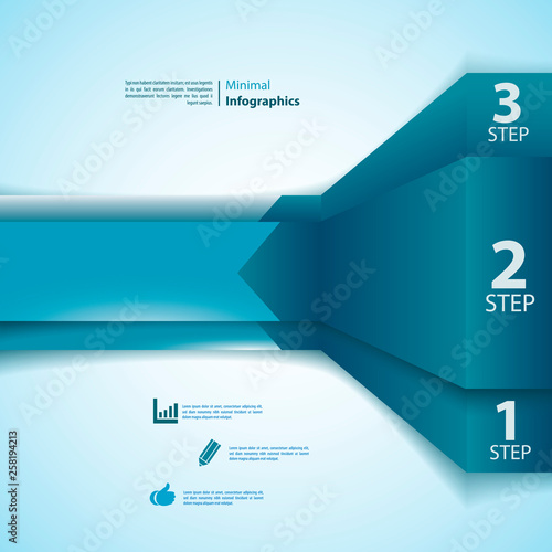 One, two, three info-graphics ribbons.