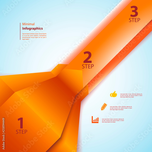 One, two, three info-graphics ribbons.