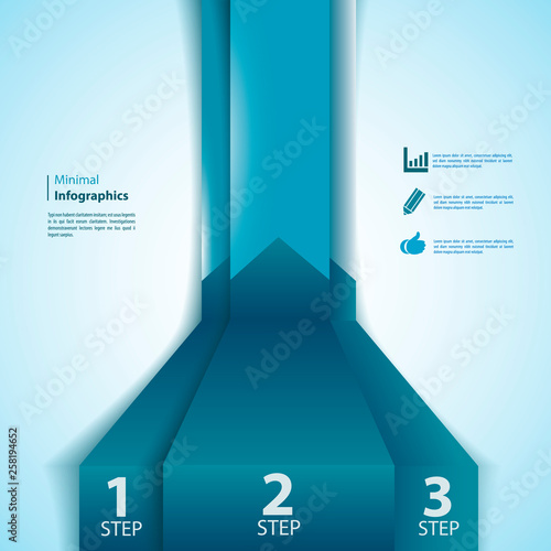 One, two, three info-graphics ribbons.