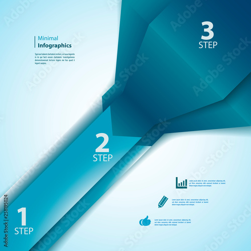 One, two, three info-graphics ribbons.