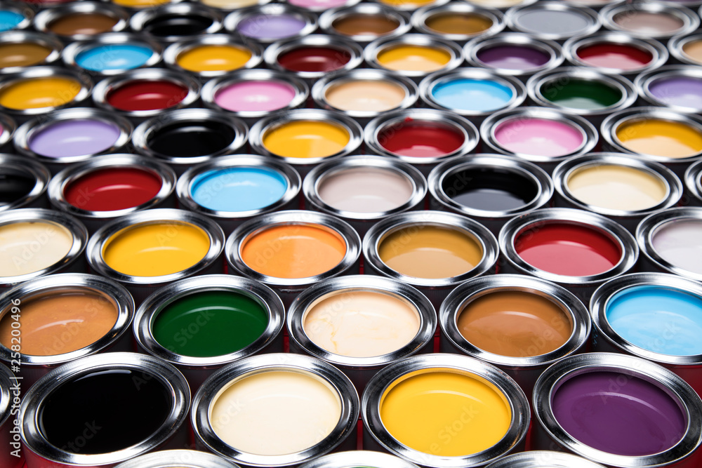 Paint cans palette, Creativity concept Paint cans palette, Creativity concept