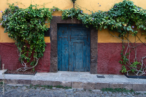A door in the typical style of the town, San Miguel de Allende, Guanajuato, Mexico.