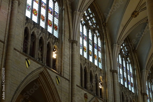 Beautiful stained glass windows of York Minster, Yorkshire, UK