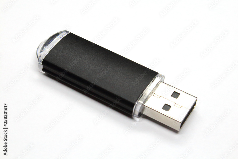 USB flash drive. Close-up. Isolated object on white background. Isolate. USB flash drive. Close-up. Isolated object on white background. Isolate.