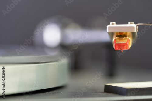 Vintage Record Player Needle Arm Closeup