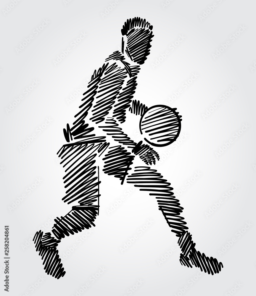Basketball player running with ball in hand Basketball player running with ball in hand