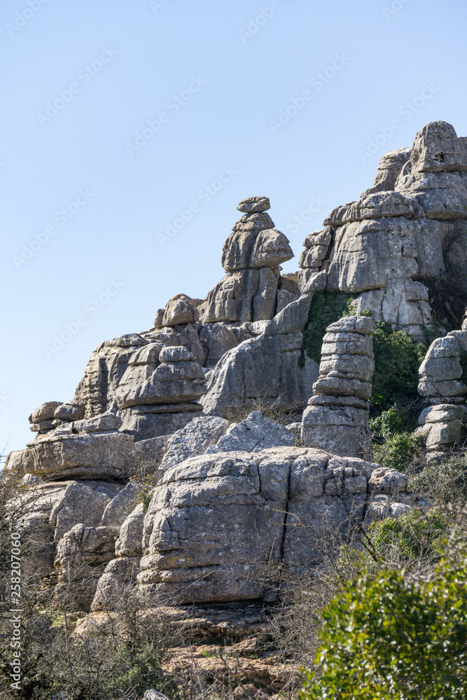 Laminate rock in El Torcal de Antequera natural park, Andalusia, Spain
