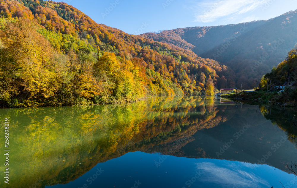 lake in autumn mountains