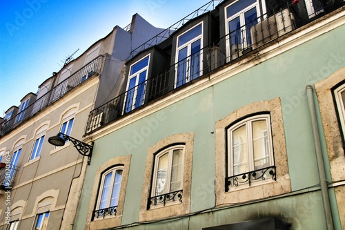 Old colorful houses and streets of Lisbon