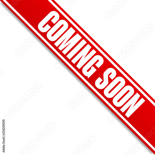 coming soon red banner vector