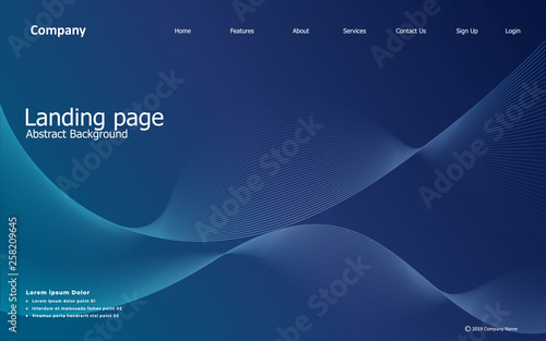 Asbtract background website Landing Page. Template for websites, or apps. Modern design. Abstract vector style. - Vector