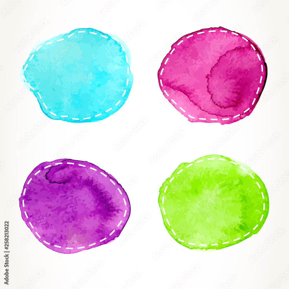 Dashed watercolor circles