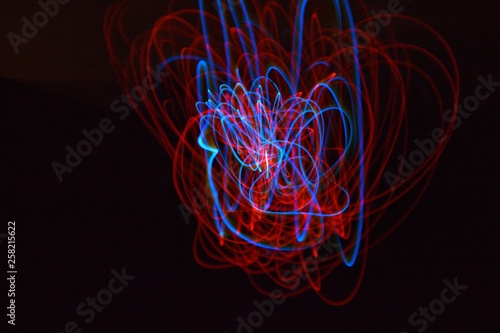 Abstract light painting Art Red Blue