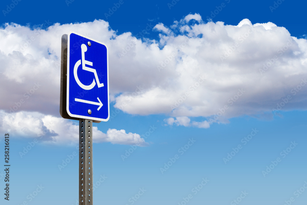 Handicap Sign with Arrow